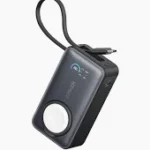 Anker Maggo Power Bank (30w, Built-in Usb-c Cable, Made For Apple Watch) Black